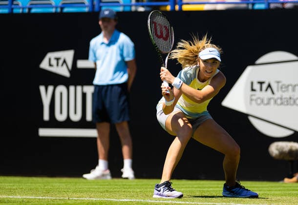 June 22, 2022, Eastbourne, GREAT BRITAIN: Katie Boulter of Great Britain in action during the third round of the 2022 Rothesay International WTA, Tennis Damen 500 tennis tournament against Petra Kvitova of the Czech Republic Eastbourne GREAT BRITAIN - ZUMAa181 20220622_zaa_a181_022 Copyright: xRobxPrangex