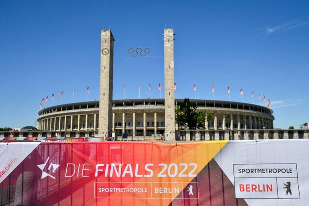 23 06 2022, xkaix, athletics shot put women, German championships 2022 emspor, v l The finals with athletics in the Olympic Stadium Berlin. kp