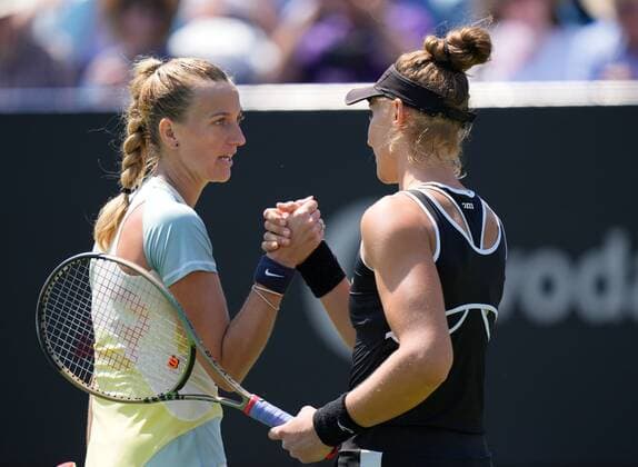 Mandatory Credit: Photo by Dave Shopland Shutterstock (12992817h) Petra Kvitova reaches the final Rothesay International Eastbourne, Tennis, Devonshire Park, Eastbourne, UK - 24 Jun 2022 Rothesay International Eastbourne, Tennis, Devonshire Park, Eastbourne, UK - 24 Jun 2022  Copyright: xDavexShopland Shutterstockx 12992817h