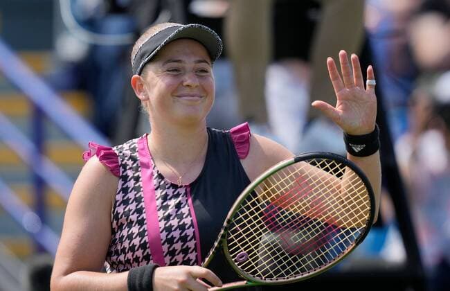 Mandatory Credit: Photo by Dave Shopland Shutterstock (12992817bv) 2021 Ladies Champion Latvia s Jelena Ostapenko reaches the final Rothesay International Eastbourne, Tennis, Devonshire Park, Eastbourne, UK - 24 Jun 2022 Rothesay International Eastbourne, Tennis, Devonshire Park, Eastbourne, UK - 24 Jun 2022  Copyright: xDavexShopland Shutterstockx 12992817bv