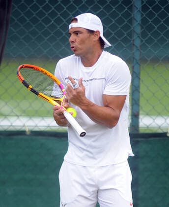 Tennis - 2022 All England Championships - Pre-evemnt practice - Wimbledon - Saturday 25th June 2022 Rafa Nadal during practice 