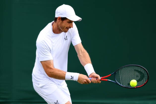 25th June 2022, All England Lawn Tennis and Croquet Club, London, England; Wimbledon Tennis tournament; Andy Murray in action during his practice session  ActionPlus12402412 ShaunxBrooks