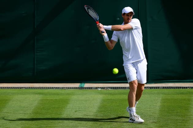 25th June 2022, All England Lawn Tennis and Croquet Club, London, England; Wimbledon Tennis tournament; Andy Murray in action during his practice session  ActionPlus12402415 ShaunxBrooks