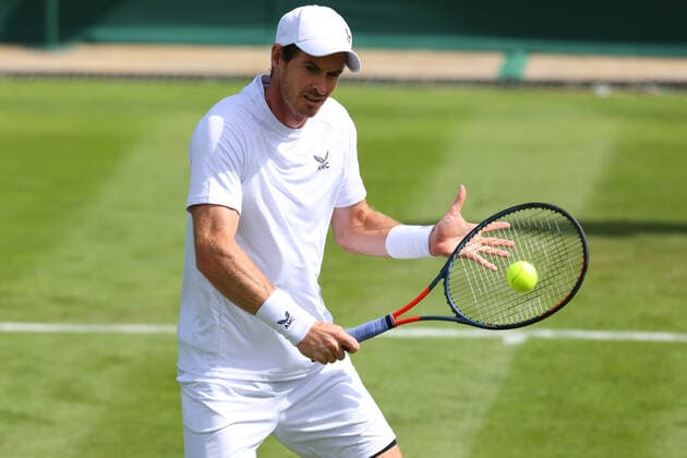 25th June 2022, All England Lawn Tennis and Croquet Club, London, England; Wimbledon Tennis tournament; Andy Murray in action during his practice session  ActionPlus12402416 ShaunxBrooks