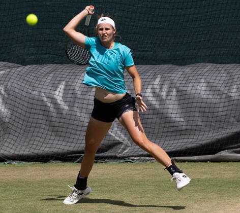 Belgian Greet Minnen pictured during the 2022 Wimbledon grand slam tennis tournament at the All England Tennis Club, in south-west London, Britain, Sunday 26 June 2022. BENOITxDOPPAGNE  x36659126x