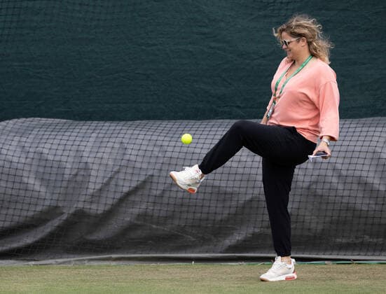 Sport Bilder des Tages Belgian Kim Clijsters pictured during the 2022 Wimbledon grand slam tennis tournament at the All England Tennis Club, in south-west London, Britain, Sunday 26 June 2022. BENOITxDOPPAGNE  x36659770x