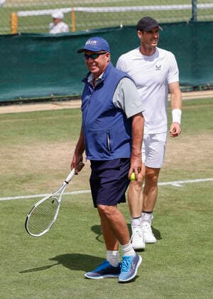 Andy Murray training with coach, coach Ivan Lendl training, Aorangi Park Tennis Wimbledon 2022 Grand Slam ITF ATP WTA AELTC London Great Britain 26 June 2022 Copyright: xJuergenxHasenkopfx