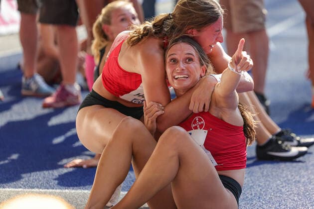 Sport Themen der Woche KW25 Sport Bilder des Tages Deutsche Leichtathletik-Meisterschaften; Berlin, 26.06.2022 Judith Franzen (TSV Bayer 04 Leverkusen) gewinnt die Silbermedaille in neuer PB von 52,27 sec. ueber 400m; Deutsche Leichtathletik-Meisterschaften am 26.06.2022 im Olympiastadion Berlin (Berlin). *** German Athletics Championships Berlin, 26 06 2022 Judith Franzen TSV Bayer 04 Leverkusen wins the silver medal in new PB of 52.27 sec over 400m German Athletics Championships on 26 06 2022 at the Olympic Stadium Berlin Berlin Copyright: xBEAUTIFULxSPORTS B.Hoffmannx