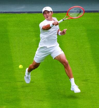 Mandatory Credit: Photo by Javier Garcia Shutterstock (13002017w) Soonwoo Kwon during his first round match Wimbledon Tennis Championships, Day 1, The All England Lawn Tennis and Croquet Club, London, UK - 27 Jun 2022 Wimbledon Tennis Championships, Day 1, The All England Lawn Tennis and Croquet Club, London, UK - 27 Jun 2022  Copyright: xJavierxGarcia Shutterstockx 13002017w