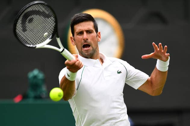 Mandatory Credit: Photo by James Veysey Shutterstock (13002284u) Novak Djokovic during his first round match Wimbledon Tennis Championships, Day 2, The All England Lawn Tennis and Croquet Club, London, UK - 27 Jun 2022 Wimbledon Tennis Championships, Day 2, The All England Lawn Tennis and Croquet Club, London, UK - 27 Jun 2022  Copyright: xJamesxVeysey Shutterstockx 13002284u