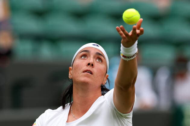 27th June 2022, All England Lawn Tennis and Croquet Club, London, England; Wimbledon Tennis tournament; Ons Jabeur serves to Mirjam Bjorklund  ActionPlus12402582 ShaunxBrooks