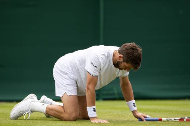 Mandatory Credit: Photo by Ella Ling Shutterstock (13002016r) Cameron Norrie during his first round match Wimbledon Tennis Championships, Day 1, The All England Lawn Tennis and Croquet Club, London, UK - 27 Jun 2022 Wimbledon Tennis Championships, Day 1, The All England Lawn Tennis and Croquet Club, London, UK - 27 Jun 2022  Copyright: xEllaxLing Shutterstockx 13002016r
