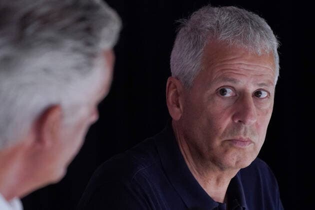 Lucien Favre (entraineur de l™OGC Nice) - Jean Pierre Rivere (president de l OGC Nice) FOOTBALL : Lucien Favre nouvel entraineur de l™OGC Nice - ConfÃ rence de presse - Nice - 27 06 2022 NorbertScanella Panoramic 