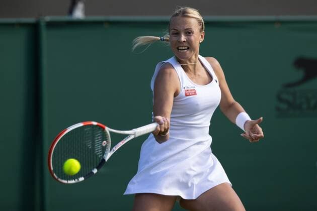 Mandatory Credit: Photo by Ella Ling Shutterstock (13002016bq) Anett Kontaveit during her first round match Wimbledon Tennis Championships, Day 1, The All England Lawn Tennis and Croquet Club, London, UK - 27 Jun 2022 Wimbledon Tennis Championships, Day 1, The All England Lawn Tennis and Croquet Club, London, UK - 27 Jun 2022  Copyright: xEllaxLing Shutterstockx 13002016bq