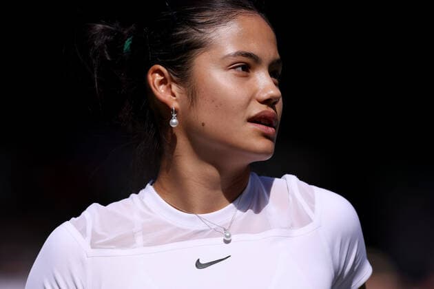 27th June 2022, All England Lawn Tennis and Croquet Club, London, England; Wimbledon Tennis tournament; Emma Raducanu prepares for her match with Alison Van Uytvanck in the ladies singles  ActionPlus12402601 ShaunxBrooks