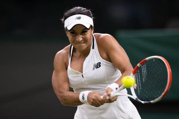 Mandatory Credit: Photo by Ella Ling Shutterstock (13002016dq) Heather Watson during her first round match Wimbledon Tennis Championships, Day 1, The All England Lawn Tennis and Croquet Club, London, UK - 27 Jun 2022 Wimbledon Tennis Championships, Day 1, The All England Lawn Tennis and Croquet Club, London, UK - 27 Jun 2022  Copyright: xEllaxLing Shutterstockx 13002016dq
