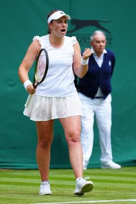 Mandatory Credit: Photo by Javier Garcia Shutterstock (13002021ao) Jelena Ostapenko during her first round match Wimbledon Tennis Championships, Day 2, The All England Lawn Tennis and Croquet Club, London, UK - 28 Jun 2022 Wimbledon Tennis Championships, Day 2, The All England Lawn Tennis and Croquet Club, London, UK - 28 Jun 2022  Copyright: xJavierxGarcia Shutterstockx 13002021ao