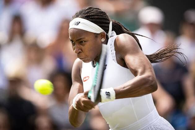 Mandatory Credit: Photo by Ella Ling Shutterstock (13002020z) Coco Gauff during her first round match Wimbledon Tennis Championships, Day 2, The All England Lawn Tennis and Croquet Club, London, UK - 28 Jun 2022 Wimbledon Tennis Championships, Day 2, The All England Lawn Tennis and Croquet Club, London, UK - 28 Jun 2022  Copyright: xEllaxLing Shutterstockx 13002020z