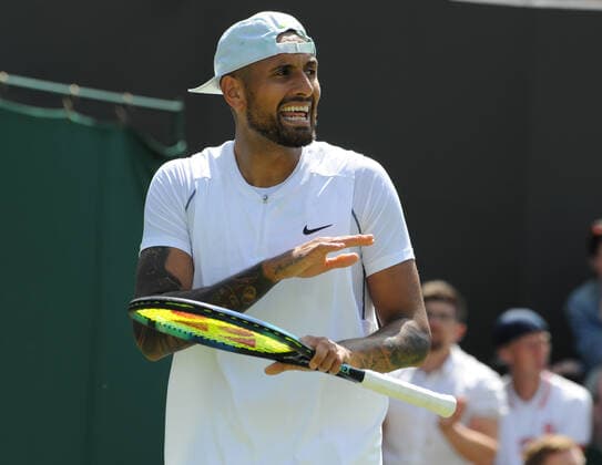 Tennis - 2022 Wimbledon Championships - Week One - Day Two (Tuesday) - All England Lawn Tennis Club, Wimbledon - Tuesday 28th June 2022 Nick Kyrgios v Paul Jubb Nick Kyrgios of Australia 