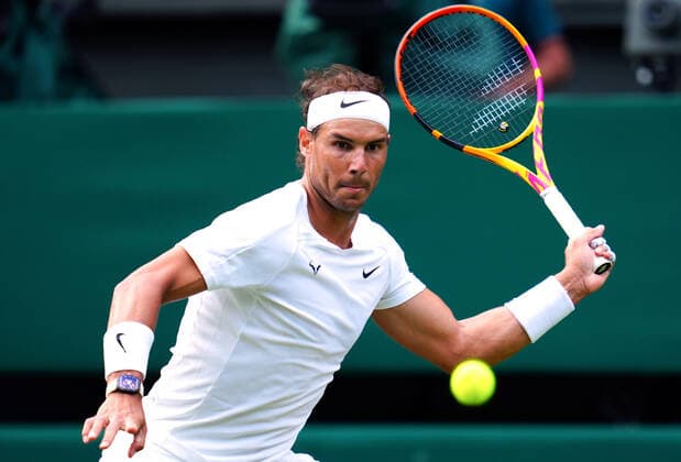 Mandatory Credit: Photo by Javier Garcia Shutterstock (13002021fl) Rafael Nadal during his first round match Wimbledon Tennis Championships, Day 2, The All England Lawn Tennis and Croquet Club, London, UK - 28 Jun 2022 Wimbledon Tennis Championships, Day 2, The All England Lawn Tennis and Croquet Club, London, UK - 28 Jun 2022  Copyright: xJavierxGarcia Shutterstockx 13002021fl