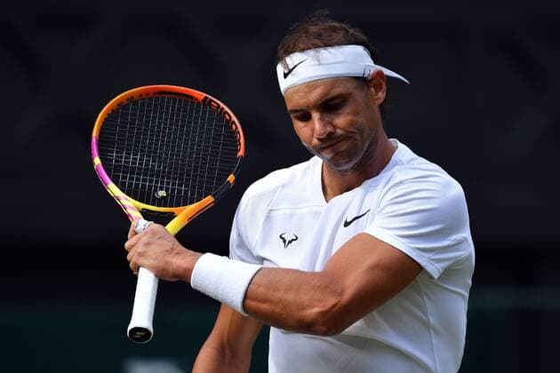 Mandatory Credit: Photo by James Veysey Shutterstock (13002287cm) Rafael Nadal during his first round match Wimbledon Tennis Championships, Day 2, The All England Lawn Tennis and Croquet Club, London, UK - 28 Jun 2022 Wimbledon Tennis Championships, Day 2, The All England Lawn Tennis and Croquet Club, London, UK - 28 Jun 2022  Copyright: xJamesxVeysey Shutterstockx 13002287cm