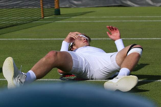 Great Britain, London, All England Lawn Tennis Club, The Championships Wimbledon 2022 - DAY 2- 28 06 2022 Belgian player Zizou Bergs (BEL) pictured during his first round against Jack Draper (GBR) in London, All England Lawn Tennis Club at The Championships Wimbledon 2022 The Championships Wimbledon 2022- DAY 2- 28 06 2022 PhotoNews Panoramic 