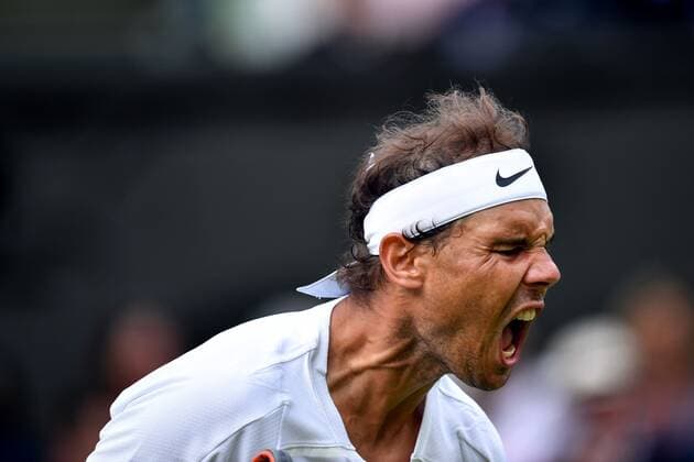 Mandatory Credit: Photo by James Veysey Shutterstock (13002287el) Rafael Nadal reacts during his first round match Wimbledon Tennis Championships, Day 2, The All England Lawn Tennis and Croquet Club, London, UK - 28 Jun 2022 Wimbledon Tennis Championships, Day 2, The All England Lawn Tennis and Croquet Club, London, UK - 28 Jun 2022  Copyright: xJamesxVeysey Shutterstockx 13002287el