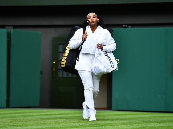 Mandatory Credit: Photo by James Veysey Shutterstock (13002287es) Serena Williams walks onto Centre Court ahead of her first round match Wimbledon Tennis Championships, Day 2, The All England Lawn Tennis and Croquet Club, London, UK - 28 Jun 2022 Wimbledon Tennis Championships, Day 2, The All England Lawn Tennis and Croquet Club, London, UK - 28 Jun 2022  Copyright: xJamesxVeysey Shutterstockx 13002287es
