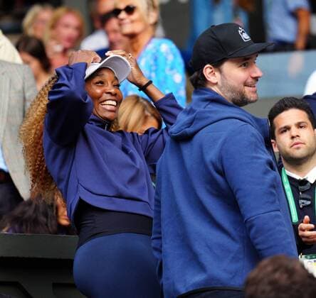 Mandatory Credit: Photo by Javier Garcia Shutterstock (13002021ji) Venus Williams and Alexis Ohanian in the players box Wimbledon Tennis Championships, Day 2, The All England Lawn Tennis and Croquet Club, London, UK - 28 Jun 2022 Wimbledon Tennis Championships, Day 2, The All England Lawn Tennis and Croquet Club, London, UK - 28 Jun 2022  Copyright: xJavierxGarcia Shutterstockx 13002021ji