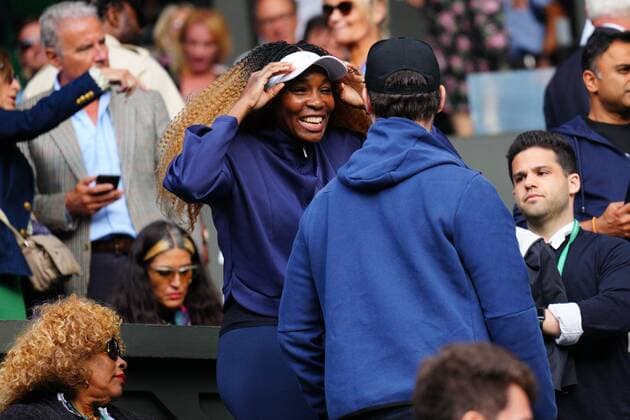 Mandatory Credit: Photo by Javier Garcia Shutterstock (13002021jj) Venus Williams and Alexis Ohanian in the players box Wimbledon Tennis Championships, Day 2, The All England Lawn Tennis and Croquet Club, London, UK - 28 Jun 2022 Wimbledon Tennis Championships, Day 2, The All England Lawn Tennis and Croquet Club, London, UK - 28 Jun 2022  Copyright: xJavierxGarcia Shutterstockx 13002021jj