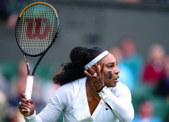 Mandatory Credit: Photo by Javier Garcia Shutterstock (13002021ki) Serena Williams during her first round match Wimbledon Tennis Championships, Day 2, The All England Lawn Tennis and Croquet Club, London, UK - 28 Jun 2022 Wimbledon Tennis Championships, Day 2, The All England Lawn Tennis and Croquet Club, London, UK - 28 Jun 2022  Copyright: xJavierxGarcia Shutterstockx 13002021ki