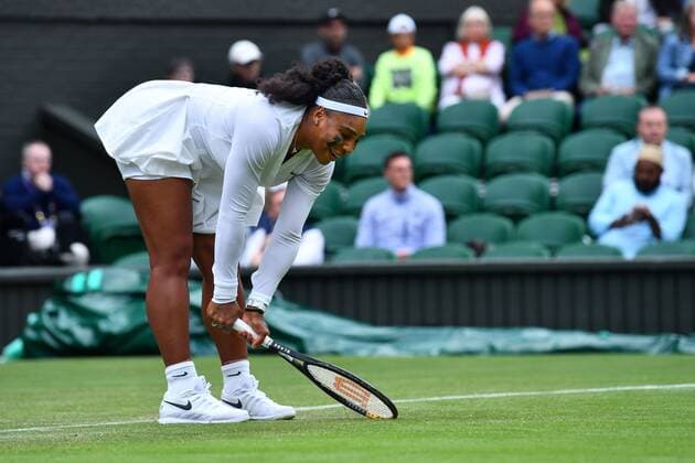 Mandatory Credit: Photo by James Veysey Shutterstock (13002287fy) Serena Williams during her first round match Wimbledon Tennis Championships, Day 2, The All England Lawn Tennis and Croquet Club, London, UK - 28 Jun 2022 Wimbledon Tennis Championships, Day 2, The All England Lawn Tennis and Croquet Club, London, UK - 28 Jun 2022  Copyright: xJamesxVeysey Shutterstockx 13002287fy