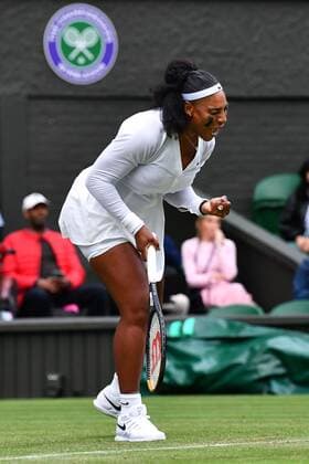 Mandatory Credit: Photo by James Veysey Shutterstock (13002287gg) Serena Williams during her first round match Wimbledon Tennis Championships, Day 2, The All England Lawn Tennis and Croquet Club, London, UK - 28 Jun 2022 Wimbledon Tennis Championships, Day 2, The All England Lawn Tennis and Croquet Club, London, UK - 28 Jun 2022  Copyright: xJamesxVeysey Shutterstockx 13002287gg