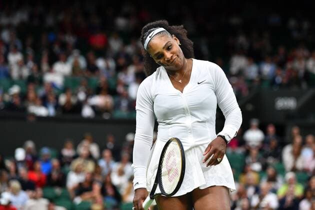 Mandatory Credit: Photo by James Veysey Shutterstock (13002287hc) Serena Williams dejected during her first round match Wimbledon Tennis Championships, Day 2, The All England Lawn Tennis and Croquet Club, London, UK - 28 Jun 2022 Wimbledon Tennis Championships, Day 2, The All England Lawn Tennis and Croquet Club, London, UK - 28 Jun 2022  Copyright: xJamesxVeysey Shutterstockx 13002287hc
