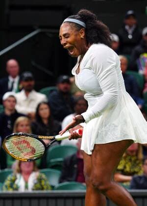 Mandatory Credit: Photo by Javier Garcia Shutterstock (13002021nb) Serena Williams reacts during her first round match Wimbledon Tennis Championships, Day 2, The All England Lawn Tennis and Croquet Club, London, UK - 28 Jun 2022 Wimbledon Tennis Championships, Day 2, The All England Lawn Tennis and Croquet Club, London, UK - 28 Jun 2022  Copyright: xJavierxGarcia Shutterstockx 13002021nb