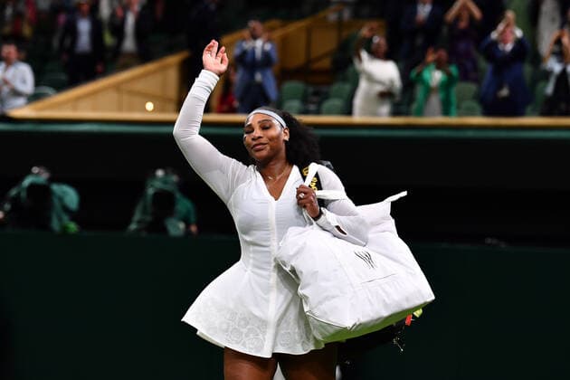 Mandatory Credit: Photo by Javier Garcia Shutterstock (13002021oj) Serena Williams waves to the crowd after defeat in her first round match Wimbledon Tennis Championships, Day 2, The All England Lawn Tennis and Croquet Club, London, UK - 28 Jun 2022 Wimbledon Tennis Championships, Day 2, The All England Lawn Tennis and Croquet Club, London, UK - 28 Jun 2022  Copyright: xJavierxGarcia Shutterstockx 13002021oj