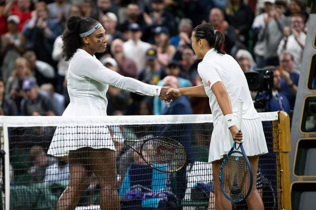 Mandatory Credit: Photo by Ella Ling Shutterstock (13002020fl) Harmony Tancelebrates winning her first round match against Serena Williams Wimbledon Tennis Championships, Day 2, The All England Lawn Tennis and Croquet Club, London, UK - 28 Jun 2022 Wimbledon Tennis Championships, Day 2, The All England Lawn Tennis and Croquet Club, London, UK - 28 Jun 2022  Copyright: xEllaxLing Shutterstockx 13002020fl