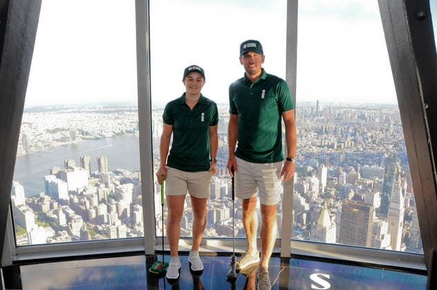 June 28, 2022, New York, United States: Ash Barty and Harry Kane visit the Empire State Building to celebrate The Icon Series in New York City. New York United States - ZUMAs197 0161747010st Copyright: xEfrenxLandaosx