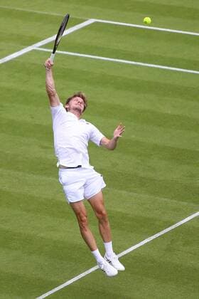 Great Britain, London, All England Lawn Tennis Club, The Championships Wimbledon 2022 - DAY 3- 29 06 2022 Belgian player David Goffin (BEL) pictured during his second round against Sebastian Baez (ARG) in London , All England Lawn Tennis Club at The Championships Wimbledon 2022 The Championships Wimbledon 2022- DAY 3- 29 06 2022 PhotoNews Panoramic 
