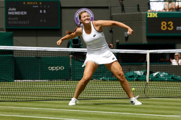 Tennis, Wimbledon, Day 3, Women, Jule Niemeier defeats Anett Kontaveit