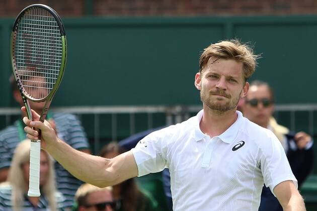 Great Britain, London, All England Lawn Tennis Club, The Championships Wimbledon 2022 - DAY 3- 29 06 2022 David Goffin from Belgium reacts after he won his second round match in London , All England Lawn Tennis Club at The Championships Wimbledon 2022 The Championships Wimbledon 2022- DAY 3- 29 06 2022 PhotoNews Panoramic 