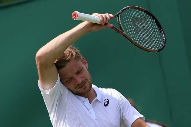 Great Britain, London, All England Lawn Tennis Club, The Championships Wimbledon 2022 - DAY 3- 29 06 2022 Belgian player David Goffin (BEL) pictured during his second round against Sebastian Baez (ARG) in London , All England Lawn Tennis Club at The Championships Wimbledon 2022 The Championships Wimbledon 2022- DAY 3- 29 06 2022 PhotoNews Panoramic 
