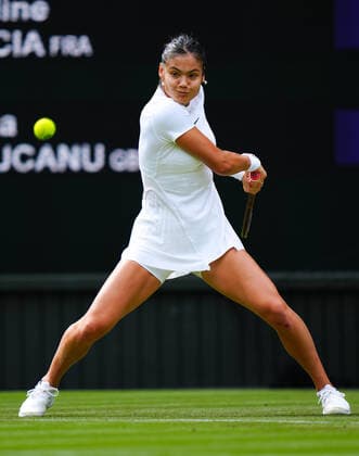 Mandatory Credit: Photo by Javier Garcia Shutterstock (13008249cj) Emma Raducanu during her second round match Wimbledon Tennis Championships, Day 3, The All England Lawn Tennis and Croquet Club, London, UK - 29 Jun 2022 Wimbledon Tennis Championships, Day 3, The All England Lawn Tennis and Croquet Club, London, UK - 29 Jun 2022  Copyright: xJavierxGarcia Shutterstockx 13008249cj