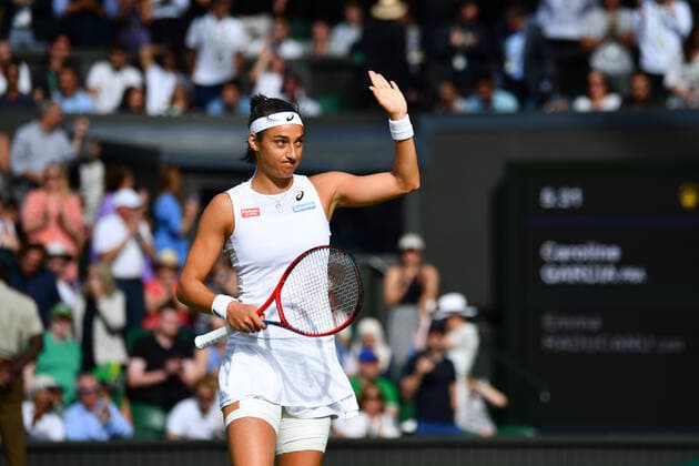 Mandatory Credit: Photo by James Veysey Shutterstock (13008248cm) Caroline Garcia celebrates victory in her second round match Wimbledon Tennis Championships, Day 3, The All England Lawn Tennis and Croquet Club, London, UK - 29 Jun 2022 Wimbledon Tennis Championships, Day 3, The All England Lawn Tennis and Croquet Club, London, UK - 29 Jun 2022  Copyright: xJamesxVeysey Shutterstockx 13008248cm