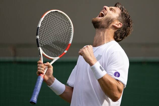 Mandatory Credit: Photo by Ella Ling Shutterstock (13008247dd) Cameron Norrie celebrates after winning his second round match Wimbledon Tennis Championships, Day 3, The All England Lawn Tennis and Croquet Club, London, UK - 29 Jun 2022 Wimbledon Tennis Championships, Day 3, The All England Lawn Tennis and Croquet Club, London, UK - 29 Jun 2022  Copyright: xEllaxLing Shutterstockx 13008247dd