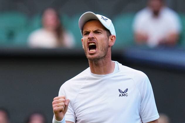 Mandatory Credit: Photo by Javier Garcia Shutterstock (13008249jn) Andy Murray reacts during his second round match Wimbledon Tennis Championships, Day 3, The All England Lawn Tennis and Croquet Club, London, UK - 29 Jun 2022 Wimbledon Tennis Championships, Day 3, The All England Lawn Tennis and Croquet Club, London, UK - 29 Jun 2022  Copyright: xJavierxGarcia Shutterstockx 13008249jn