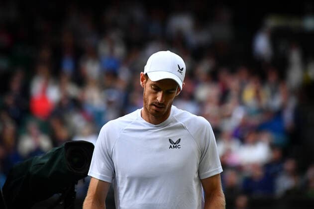 Mandatory Credit: Photo by James Veysey Shutterstock (13008248ev) Andy Murray dejected during his second round match Wimbledon Tennis Championships, Day 3, The All England Lawn Tennis and Croquet Club, London, UK - 29 Jun 2022 Wimbledon Tennis Championships, Day 3, The All England Lawn Tennis and Croquet Club, London, UK - 29 Jun 2022  Copyright: xJamesxVeysey Shutterstockx 13008248ev