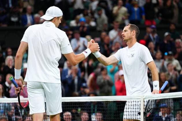 Mandatory Credit: Photo by Javier Garcia Shutterstock (13008249kn) John Isner celebrates victory in his second round match against Andy Murray Wimbledon Tennis Championships, Day 3, The All England Lawn Tennis and Croquet Club, London, UK - 29 Jun 2022 Wimbledon Tennis Championships, Day 3, The All England Lawn Tennis and Croquet Club, London, UK - 29 Jun 2022  Copyright: xJavierxGarcia Shutterstockx 13008249kn