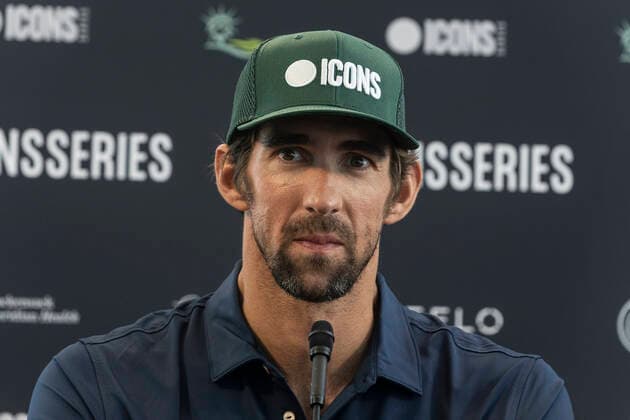 NY: Icons Series Inaugural Event & press conference, PK, Pressekonferenz Michael Phelps attends Icons Series Inaugural Event & Press Conference at Liberty National Golf Club Jersey City New Jersey United States Copyright: LevxRadin