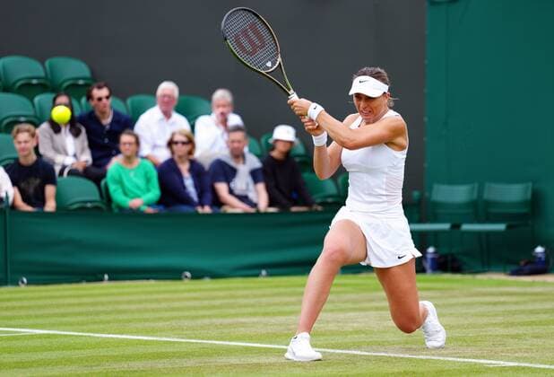 Mandatory Credit: Photo by Javier Garcia Shutterstock (13010731t) Paula Badosa during her second round match Wimbledon Tennis Championships, Day 4, The All England Lawn Tennis and Croquet Club, London, UK - 30 Jun 2022 Wimbledon Tennis Championships, Day 4, The All England Lawn Tennis and Croquet Club, London, UK - 30 Jun 2022  Copyright: xJavierxGarcia Shutterstockx 13010731t